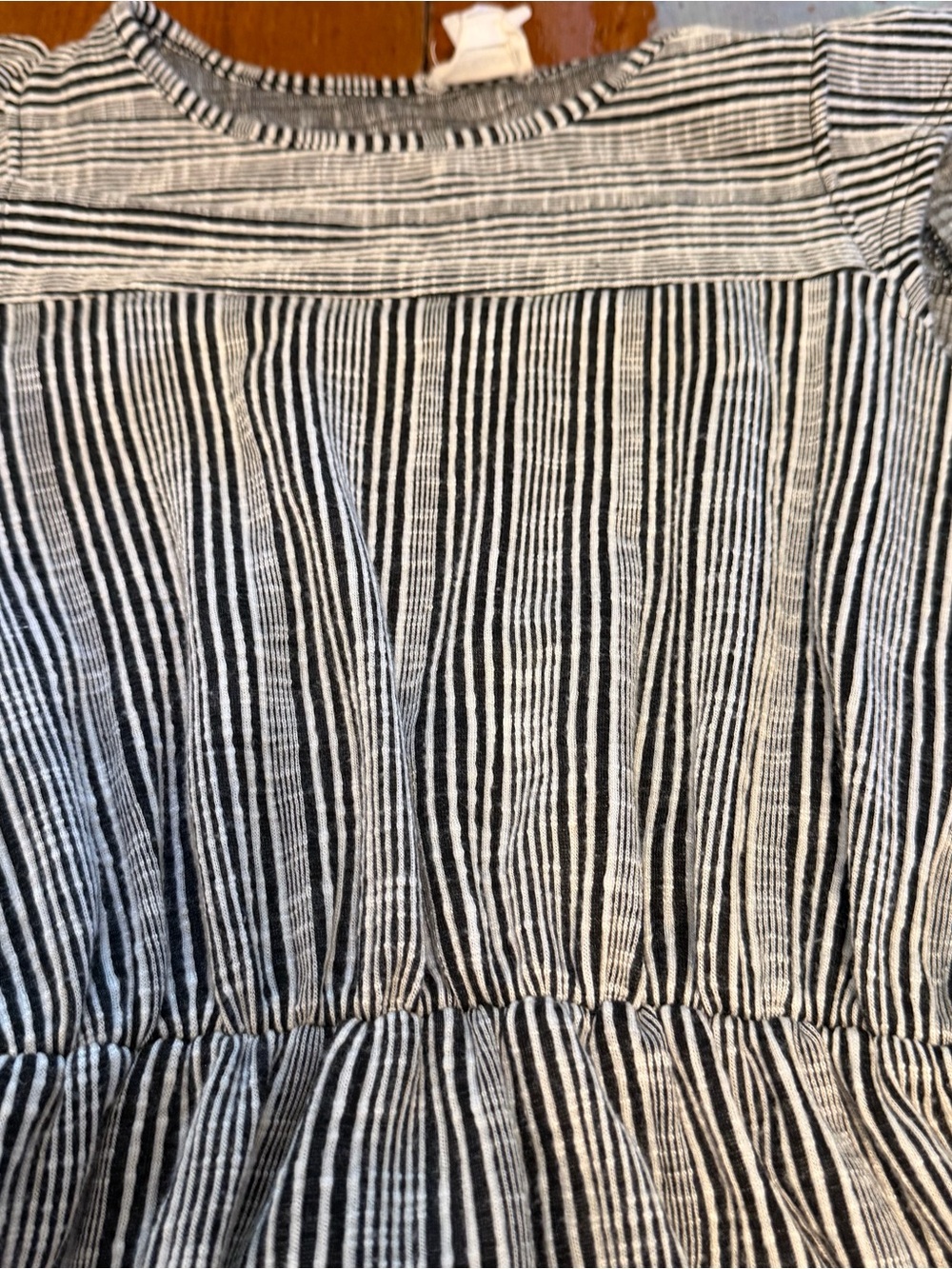 Caution To The Wind women’s Black & White Striped Cotton Casual Dress Size M - Picture 2 of 7
